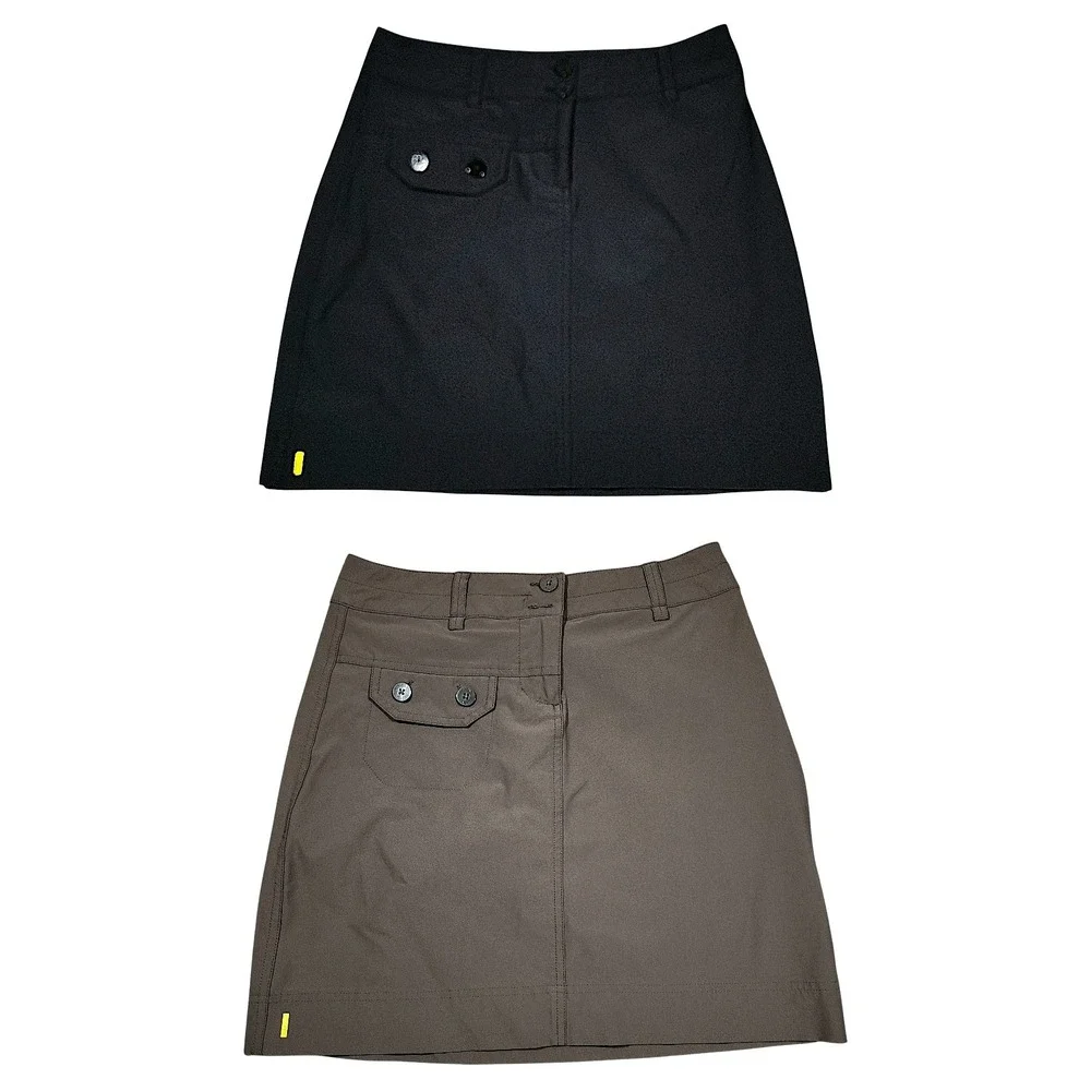 Lole Skorts sz 4 Bundle Lot of 2 Black Brown Quick Dry UPF 50+ Tennis Mini Skirt